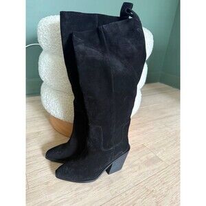 Steve Madden Seven Women's Leather Knee High Boots Black Size 5.5